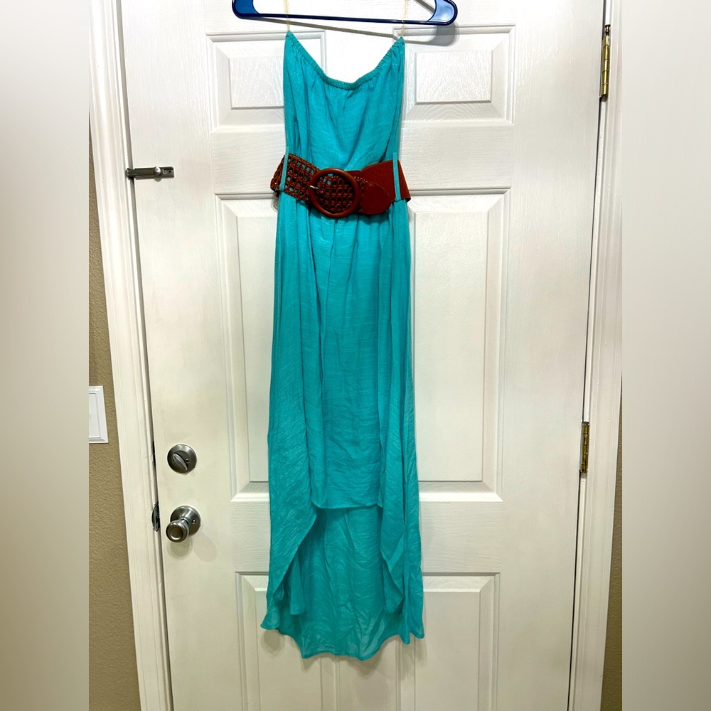 Strapless high-low dress